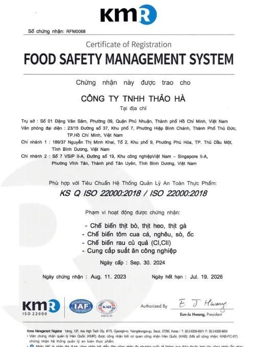 Chứng nhận HACCP